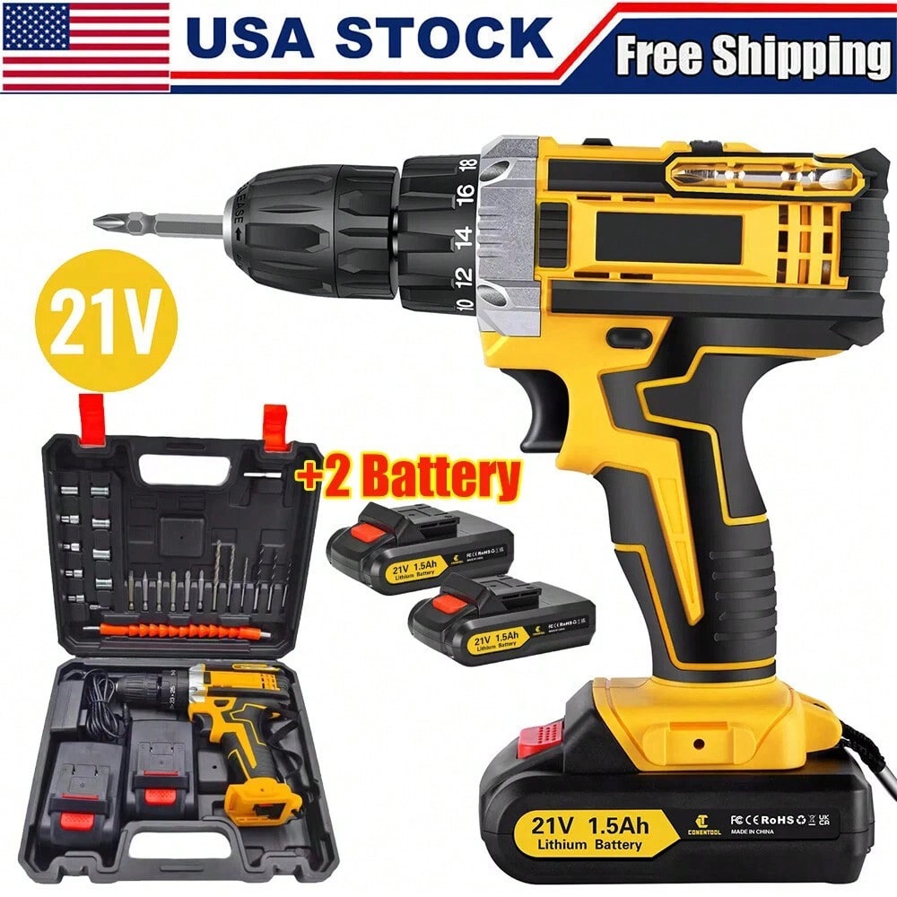 Power Tools For Construction Work - Bezprzewodowy bezszczotkowy wkrętak udarowy i wiertarka