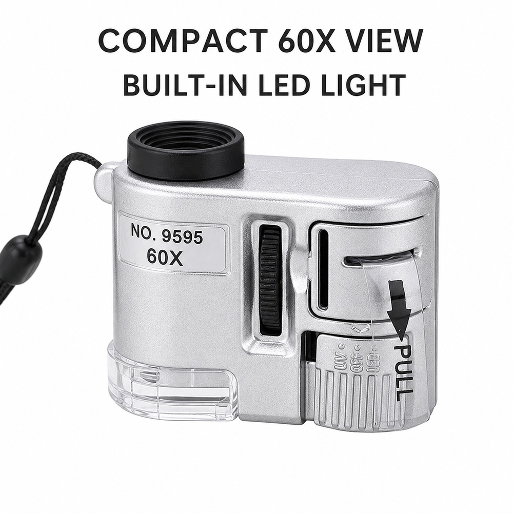Mini mikroskop LED 60X, przeno – Power Tools Inspection recenzja i cena