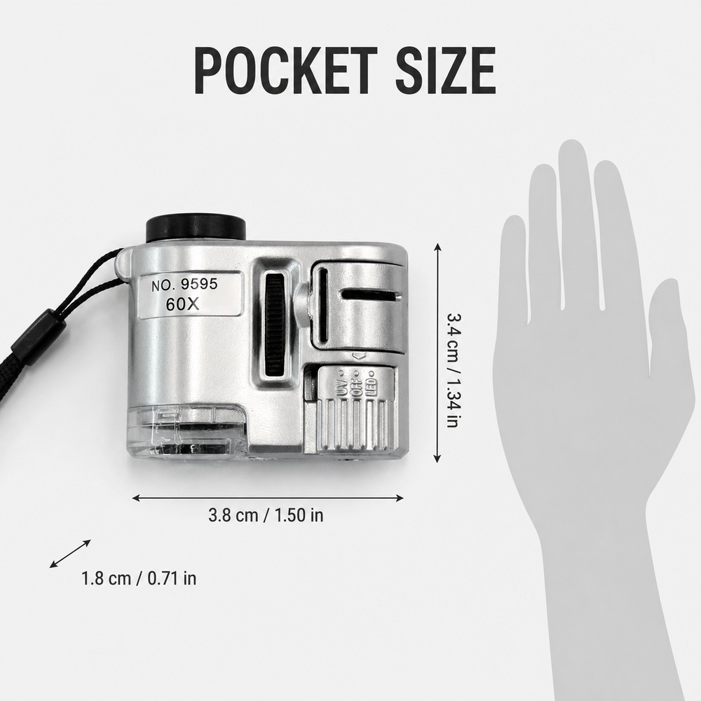 Mini mikroskop LED 60X, przeno – Power Tools Inspection recenzja i cena